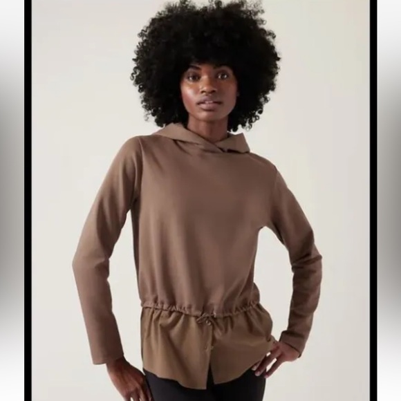 Athleta Gallery Hoodie Top // Rustic Beige - Picture 1 of 7